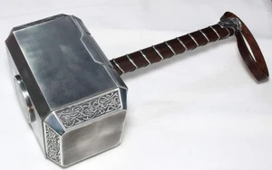 Avengers Versión 2.0 Thors Mjolnir Cosplay Adulto Metal Martillo 1:1 Accesorios Reales - Imagen 1 de 3