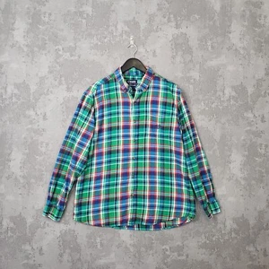 Ralph Lauren Chaps Flannel Shirt Mens Large Check Cotton Long Sleeve Button-Down - Picture 1 of 10