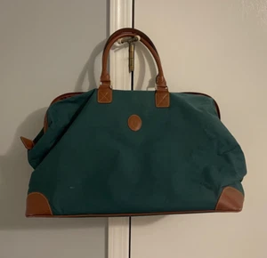 Vintage Polo Ralph Lauren Green Duffle Bag Weekend Travel Carry On Tote Suitcase - Picture 1 of 13