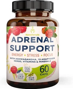 Adrenal Support & Cortisol Manager – Extra Strength Adrenal Fatigue Supplements - Picture 1 of 10