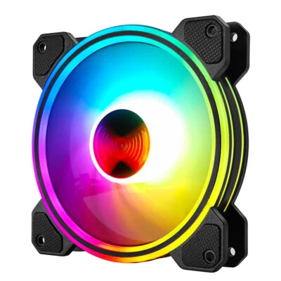 120mm RGB Computer Case Fan Quiet Cooling Fans LED RF Remote Control DIY PC ARGB - Image 1 of 4