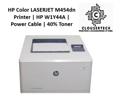 HP Color LASERJET M454dn Printer | HP W1Y44A | Power Cable | 40% Toner - Image 1 of 4