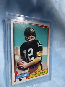 1981 Terry Bradshaw, Pittsburgh Steelers, mariscal de campo, Topps #375 - Imagen 1 de 2