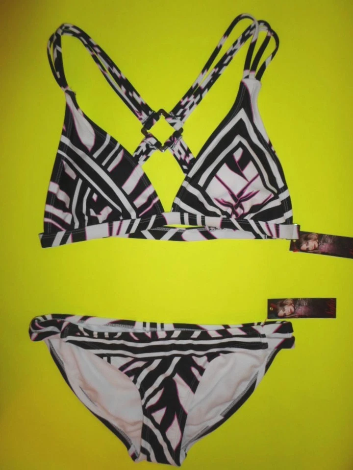 Mujer Sofía Vergara Bikini Traje de Baño M/S Negro Blanco Cebra Animal Leopardo LO ÚLTIMO Foto 1 de 3