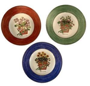 3 Wedgewood Sarah's Garden Queens Ware Made England 1997 8.25" Plates Blu Grn Rd - Picture 1 of 9