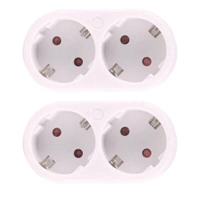 BENSON 2 uds enchufe doble regleta de enchufes enchufe múltiple enchufe doble Schuko blanco