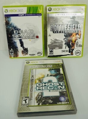 Lot 3 Xbox 360 Shooter Games : DEAD SPACE 3 - BATTLEFIELD 2 - GHOST RECON - Image 1 of 3