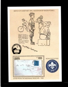 Ghana 1991 - Boy Scouts Baden Powell - Souvenir Stamp Sheet - Scott #1304 - MNH - Picture 1 of 1