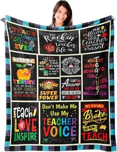 Teachers Gift Blanket 60"x50", Flannel Fleece Throw Blanket Retirement Christmas - Picture 1 of 6