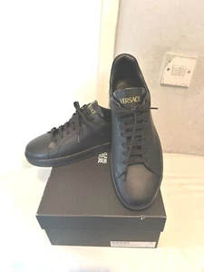 VERSACE MEN'S LOVELY BLACK LACE-UP SNEAKERS £650 - Picture 1 of 8