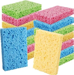 16 Pack Colored Non-Scratch Home Kitchen Cleaning Scrub Dishwashing Sponges - Picture 1 of 7