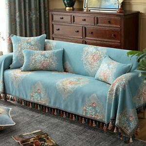 Retro Sofa Cover Throw 2/3/4/5 Seater Jacquard Floral Furniture Chair Slipcover