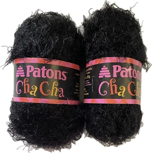 Patons Cha Cha Yarn “Night Club” Black # 24002  same lot #Eyelash Style same lot - Picture 1 of 13