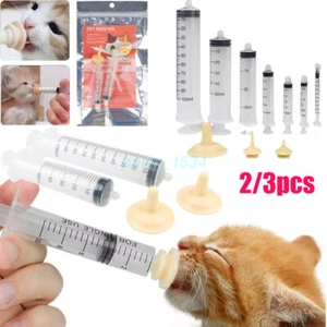 Pet Feeding Syringe Nipple Kittens Puppies Feeding Bottle Small Animal Universal - Picture 1 of 25