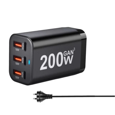 200W GaN USB Type C Mobile/Laptop/Macbook Charger AU Wall Plug Power Adapter - image 1 of 4