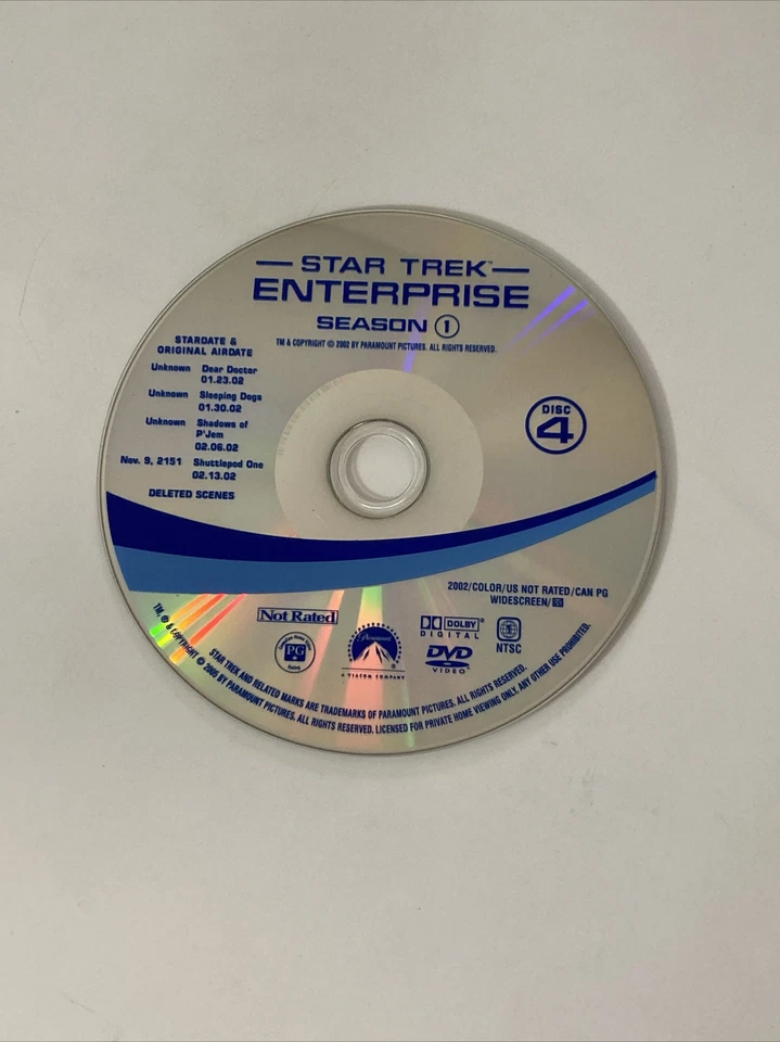 Star Trek Enterprise Season 1 Disc 4 Replacement DVD - Image 1 of 1