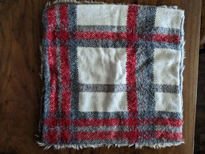 POTTERY BARN Graham Plaid Faux Fur Back Throw Pillow Cover - OPEN BOX - Picture 1 of 3