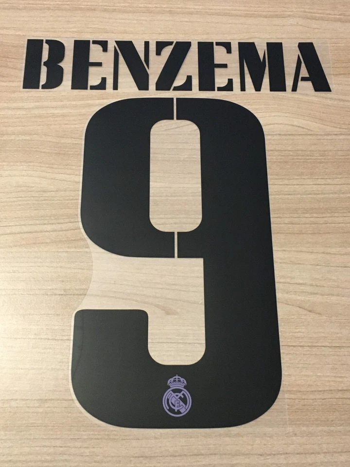 Flocage officiel ADULTE BENZEMA N°9 2022-2023 HOME AWAY REAL MADRID vendeur pro - Photo 1/3