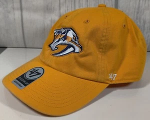 '47 Nashville Predators NHL Hockey Cap Yellow Adjustable Strap Hat OSFA Clean Up - Picture 1 of 8