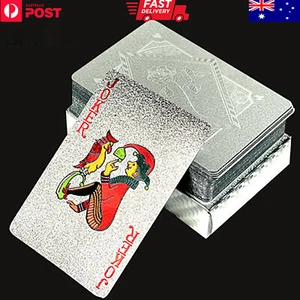 Poker Waterproof PVC Plastic Playing Cards Silver Plated Rose Magic Tricks Tool - Picture 1 of 9