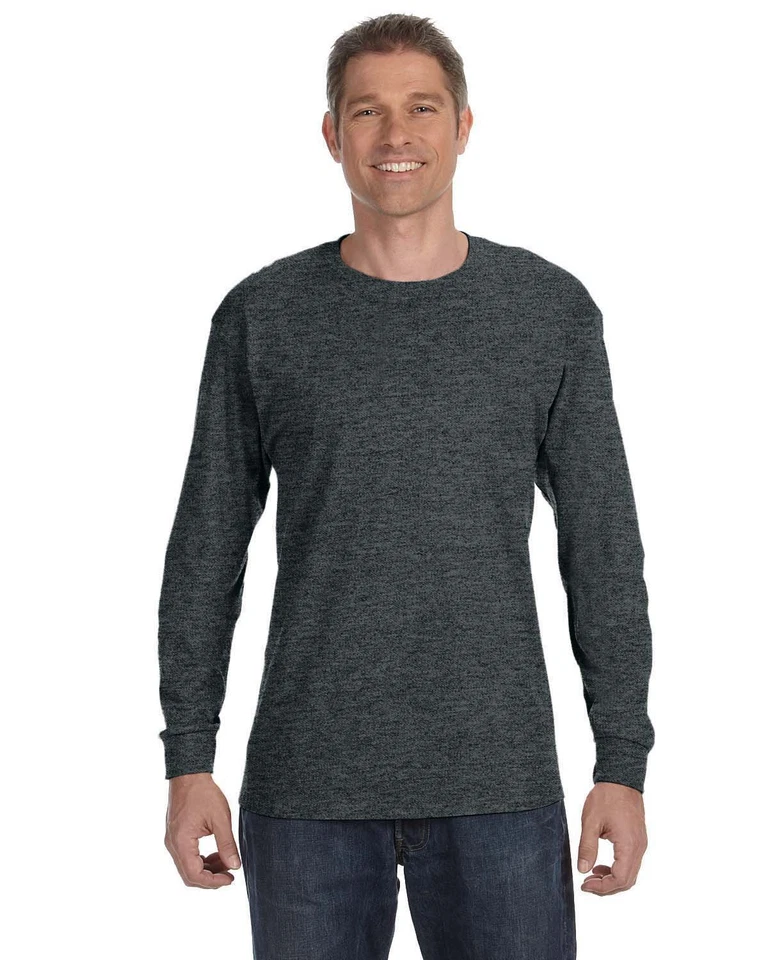 Gildan Mens G540 Heavy Cotton Preshrunk Tshirt Crew Neck Long Sleeve T-Shirt - Image 1 of 1