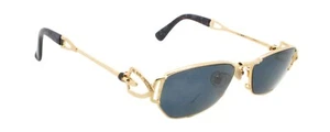 New Authentic Rare Alain Delon 3403 1A 80s Vintage Gold Shovel Metal Sunglasses - Bild 1 von 7