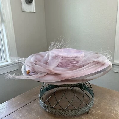 可爱 Marzi 意大利草编教堂帽子工具 Neiman Marcus 22 英寸边缘复活节德比 — 第 1/4 张图片