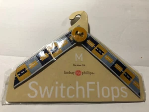 Lindsay Phillips Switchflops Interchangeable Sandal Straps Blue, Yellow, Madison - Picture 1 of 4