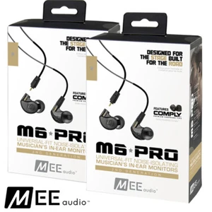 PACK DE 2 monitores internos de músico con aislamiento de ruido de segunda generación MEE Audio M6 Pro negros - Imagen 1 de 7