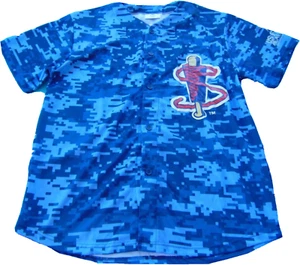 MINOR LEAGUE BASEBALL LOWELL SPINNERS DIGIT CAMO PROMO JERSEY SIZE XL - Picture 1 of 4