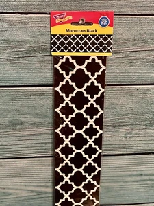 Black & White Moroccan Single Sided Border 11 pcs - 39"x2.75" Trend Enterprises - Picture 1 of 3
