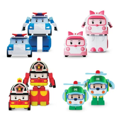 Robocar Poli Mini Transforming Robot  2Inch 4pcs Set -Poli, Roy, Amber ,Helly - Image 1 of 4