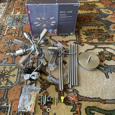 Lámpara de araña Allen+Roth Starburst 9 luces nueva en caja Foto 1 de 4