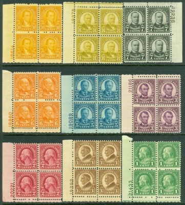 EDW1949SELL : USA 1926-34 Scott #632-35, 637-40, 642 P/B of 4. F-VF MNH Cat - Image 1 of 2
