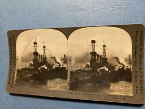 Foto reale stereoview corazzate statunitensi The Louisiana New York City Harbor NY - Foto 1 di 3