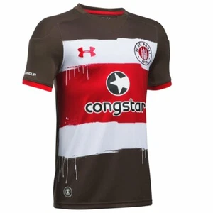 ST PAULI 2017/18 HOME 2XL GERMANY UNDER ARMOUR S/SLEEVE SOCCER SHIRT JERSEY BNWT - Picture 1 of 13