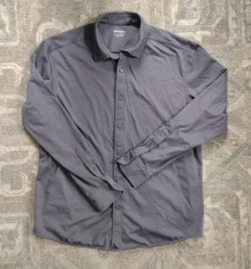 UntuckIt Mens Sz XL Shirt  Gray Relaxed Fit 100% cotton Dress Shirt Work Office  - Picture 1 of 7