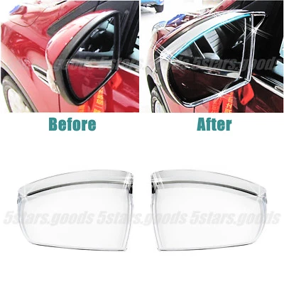 Chrome Side Mirror Sun Light Rain Visor Covers Trims For 2013-2018 Ford C-Max - Imagem 1 de 4