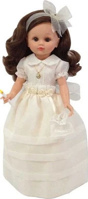 Berbesa, muñeca de comunión morena vestido beig habladora con vela. (4606V) - Imagen 1 de 2