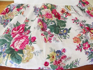 RALPH LAUREN- "ELAINE" KING FLORAL BEDSKIRT DUST RUFFLE13" DROP-GORGEOUS COTTON - Picture 1 of 3