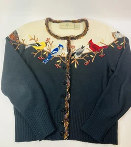Design Options Philip & Jane Gordon Birds Design embroidered Sweater Women S - Picture 1 of 20