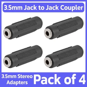 4 Pack 3.5mm Stereo Female to Female Coupler AUX 1/8" Jack Headphone Adapter - Picture 1 of 5
