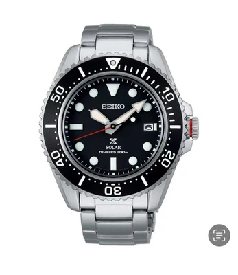 Reloj de buceo Seiko Prospex para hombre con esfera negra solar de acero inoxidable SNE589 Foto 1 de 2