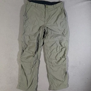Vintage L.L. Bean Convertible Hiking Pants Mens L Reg Nylon Olive Green Outdoor - Picture 1 of 8