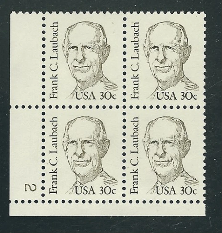 Scott #1864... 30 Cent... Frank Laubach ...Plate Block of 4 - Image 1 of 1