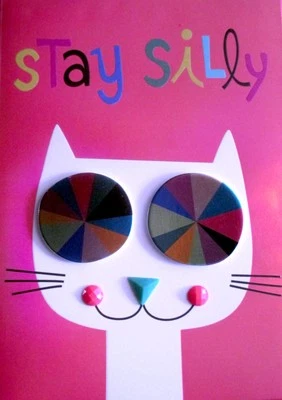 Papyrus 3D Iridescent Stay Silly Cat Blank Any Occasion Greeting Card - Image 1 of 4