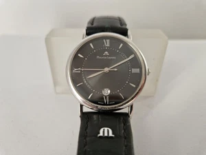 Maurice Lacroix Eliros Black Dial - Roman Numerals -Quartz  Mens -Silvered Hands - Picture 1 of 8