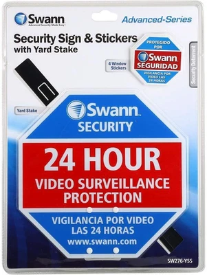 Letrero de cámara de seguridad para el hogar Swann para patio y sistema de vigilancia calcomanía de ventana S Foto 1 de 4