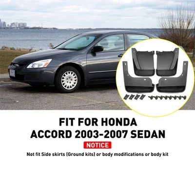 4PCS Front & Rear Mud Guards Splash Flaps For Honda Accord 2003-2007 Sedan Foto 1 de 4