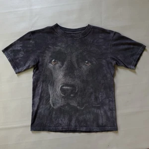 The Mountain Black Lab Dog Portrait T-shirt Kids Size Large Animal Graphic Retro - Picture 1 of 9